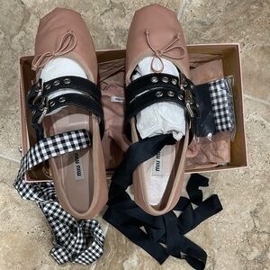 Miu Miu iconic ballerina flats worn once size 39.5